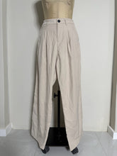 Load image into Gallery viewer, Beige High-Waist Pleated Wide-Leg Trousers
