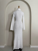 Load image into Gallery viewer, White Textured Knit Turtleneck Maxi Dress
