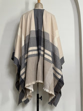 Load image into Gallery viewer, Striped Fringed Blanket Shawl
