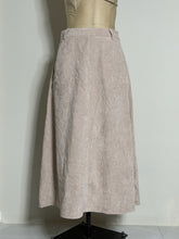 Load image into Gallery viewer, Beige Corduroy A-Line Midi Skirt

