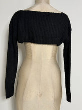 Load image into Gallery viewer, Black Ribbed Knit Bolero
