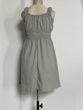 Load image into Gallery viewer, Grey Smocked Bodice Sleeveless A-Line Mini Dress

