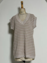 Load image into Gallery viewer, Striped V-Neck Knit Sweater Vest
