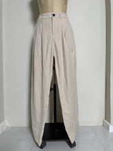 Load image into Gallery viewer, Beige High-Waist Pleated Wide-Leg Trousers
