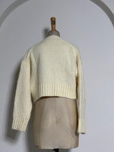 Load image into Gallery viewer, Chunky Cream Cropped Knit Cardigan
