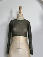 Load image into Gallery viewer, Sheer Mesh Long Sleeve Crop Top
