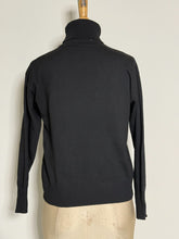 Load image into Gallery viewer, Classic Black Ribbed Turtleneck Sweater
