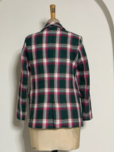 Load image into Gallery viewer, Vintage Style Green &amp; Pink Plaid Wool-Blend Blazer
