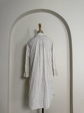 Load image into Gallery viewer, White Pinstripe Longline Shirt Dress
