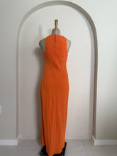 Load image into Gallery viewer, Orange Sleeveless Boat-Neck Maxi Dress
