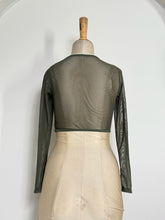 Load image into Gallery viewer, Sheer Mesh Long Sleeve Crop Top
