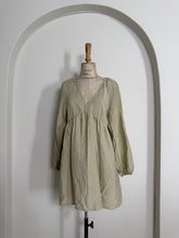 Load image into Gallery viewer, Olive Green V-Neck Long Sleeve Mini Dress
