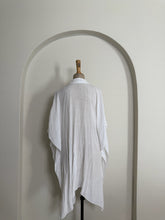 Load image into Gallery viewer, White Oversized Sheer Button-Down Shirt

