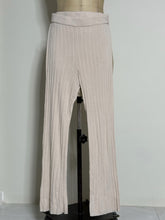 Load image into Gallery viewer, Beige Ribbed Knit Wide-Leg Lounge Pants

