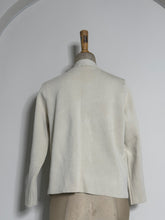 Load image into Gallery viewer, Vintage-Style Cream Knit Cardigan with Textured Gold Buttons
