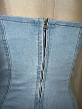 Load image into Gallery viewer, Light Wash Denim Bodycon Maxi Dress
