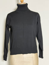 Load image into Gallery viewer, Classic Black Ribbed Turtleneck Sweater
