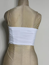 Load image into Gallery viewer, White Strapless Corset-Style Crop Top (Side Zip)
