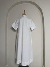 Load image into Gallery viewer, White Cotton Short Sleeve Midi Shirt Dress
