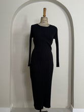 Load image into Gallery viewer, Black Ribbed Bodycon Dress
