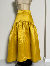 Load image into Gallery viewer, High Waist Yellow Satin Voluminous Gathered Maxi Skirt
