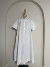 Load image into Gallery viewer, White Cotton Short Sleeve Midi Shirt Dress
