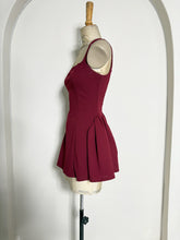 Load image into Gallery viewer, Burgundy Square-Neck Bubble Hem Peplum Mini Dress
