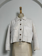 Load image into Gallery viewer, Cropped Cream Bouclé Shacket
