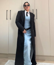 Load image into Gallery viewer, Light Wash Denim Bodycon Maxi Dress
