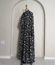 Load image into Gallery viewer, Floral Abaya with attached scarf
